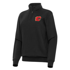 Calgary Flames - Antigua Women's Victory Quarter-Zip Sweatshirt Black