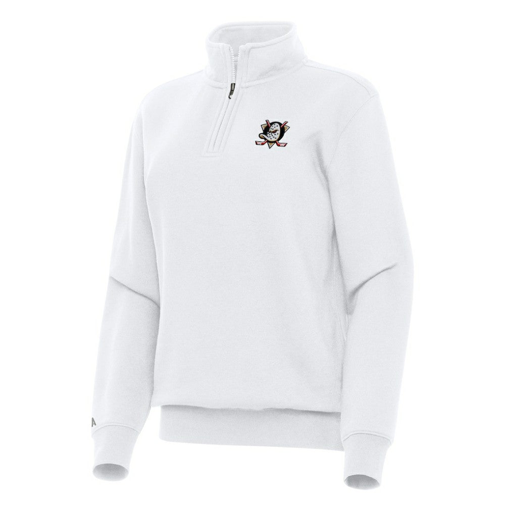 Anaheim Ducks - Antigua Women's Victory Quarter-Zip Sweatshirt White