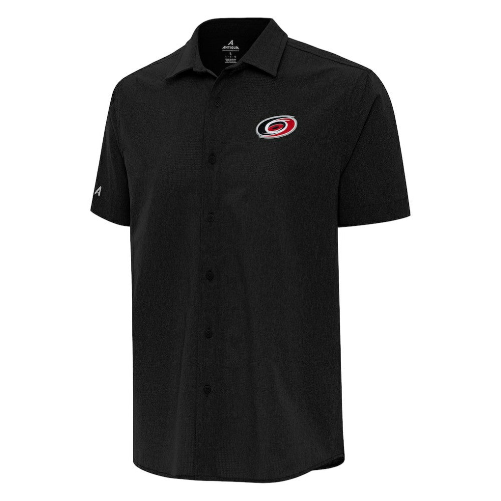 Carolina Hurricanes - Antigua Activate Woven Short Sleeve Button-Up Shirt Black