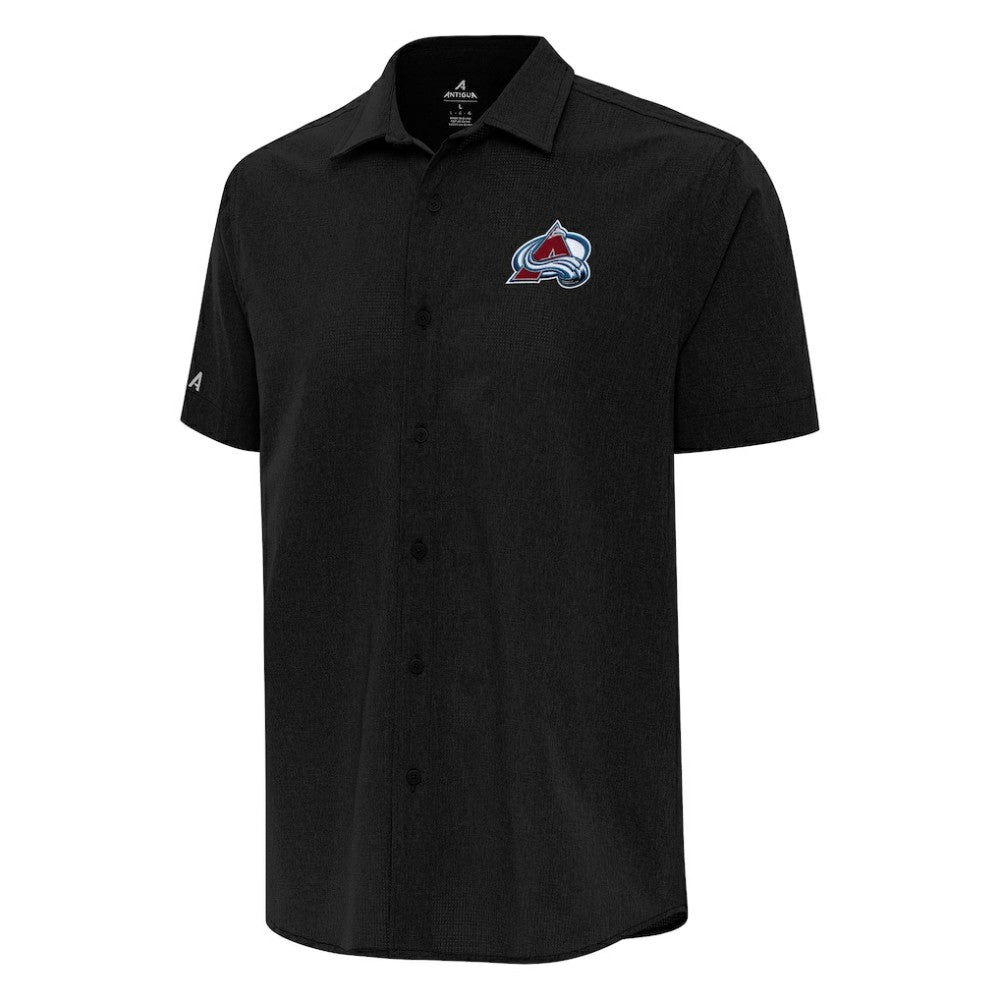 Colorado Avalanche - Antigua Activate Woven Short Sleeve Button-Up Shirt Black