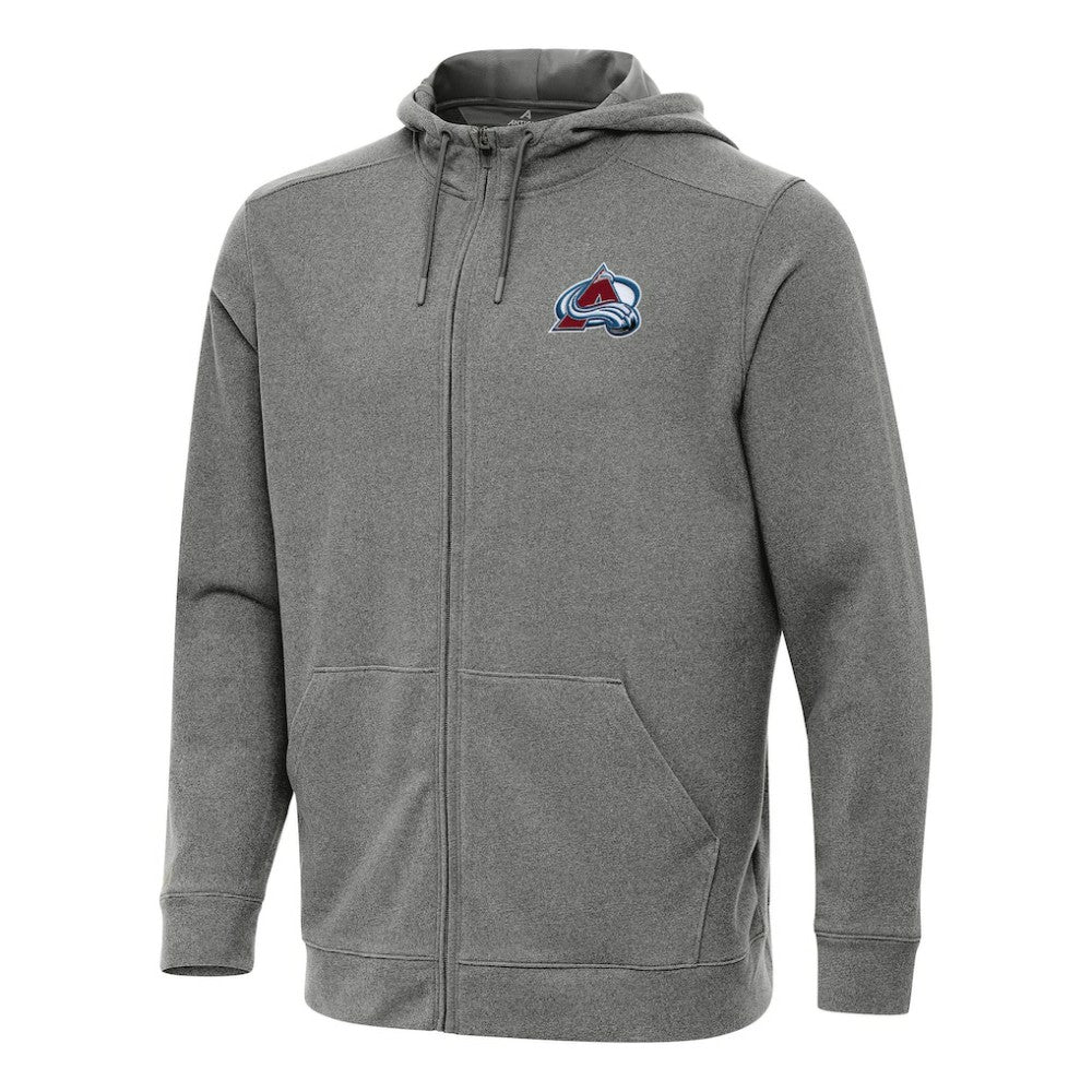 Colorado Avalanche - Antigua Effortless Full-Zip Hoodie Jacket Heather Black