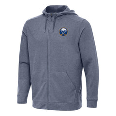 Buffalo Sabres - Antigua Effortless Full-Zip Hoodie Jacket Heather Navy