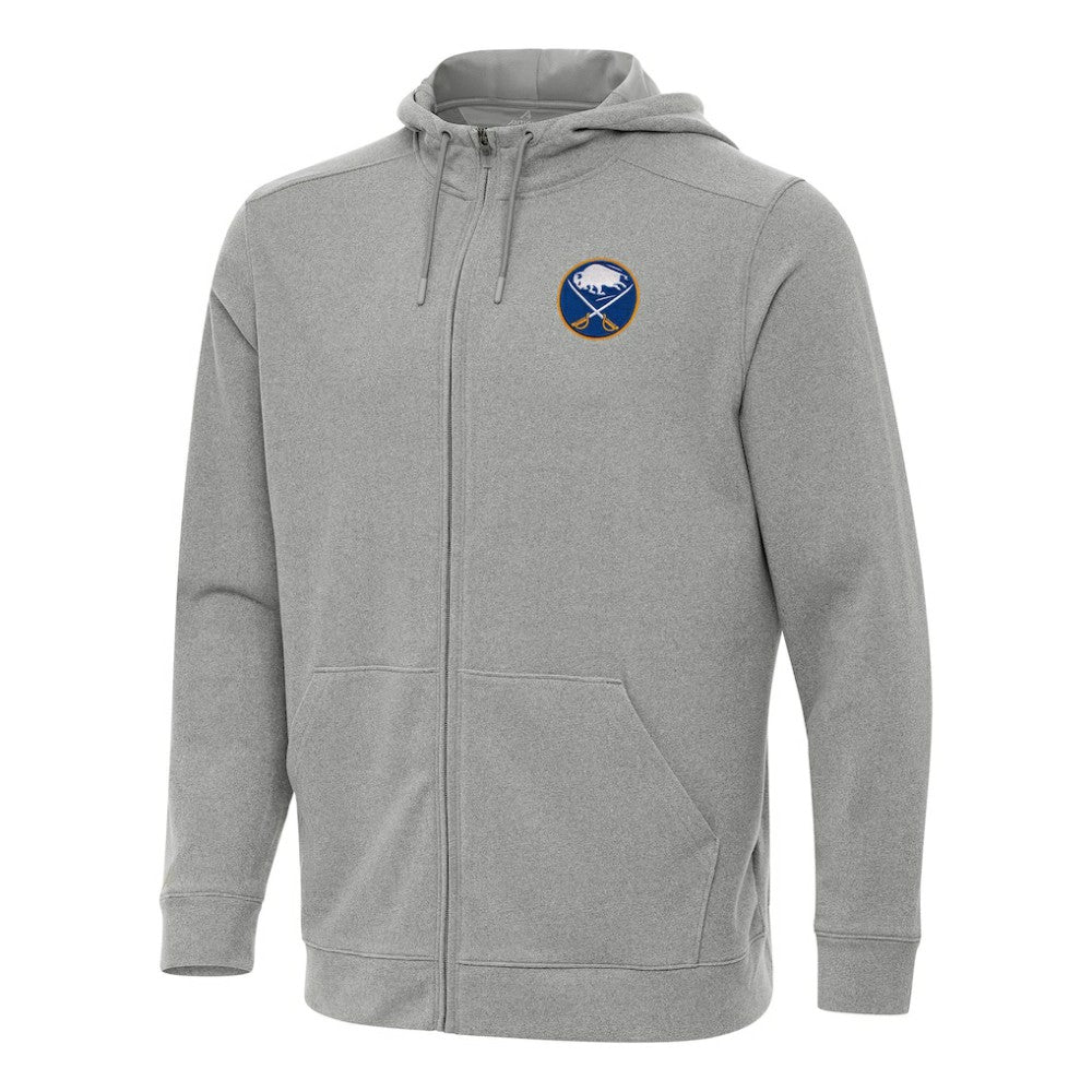 Buffalo Sabres - Antigua Effortless Full-Zip Hoodie Jacket Heather Gray