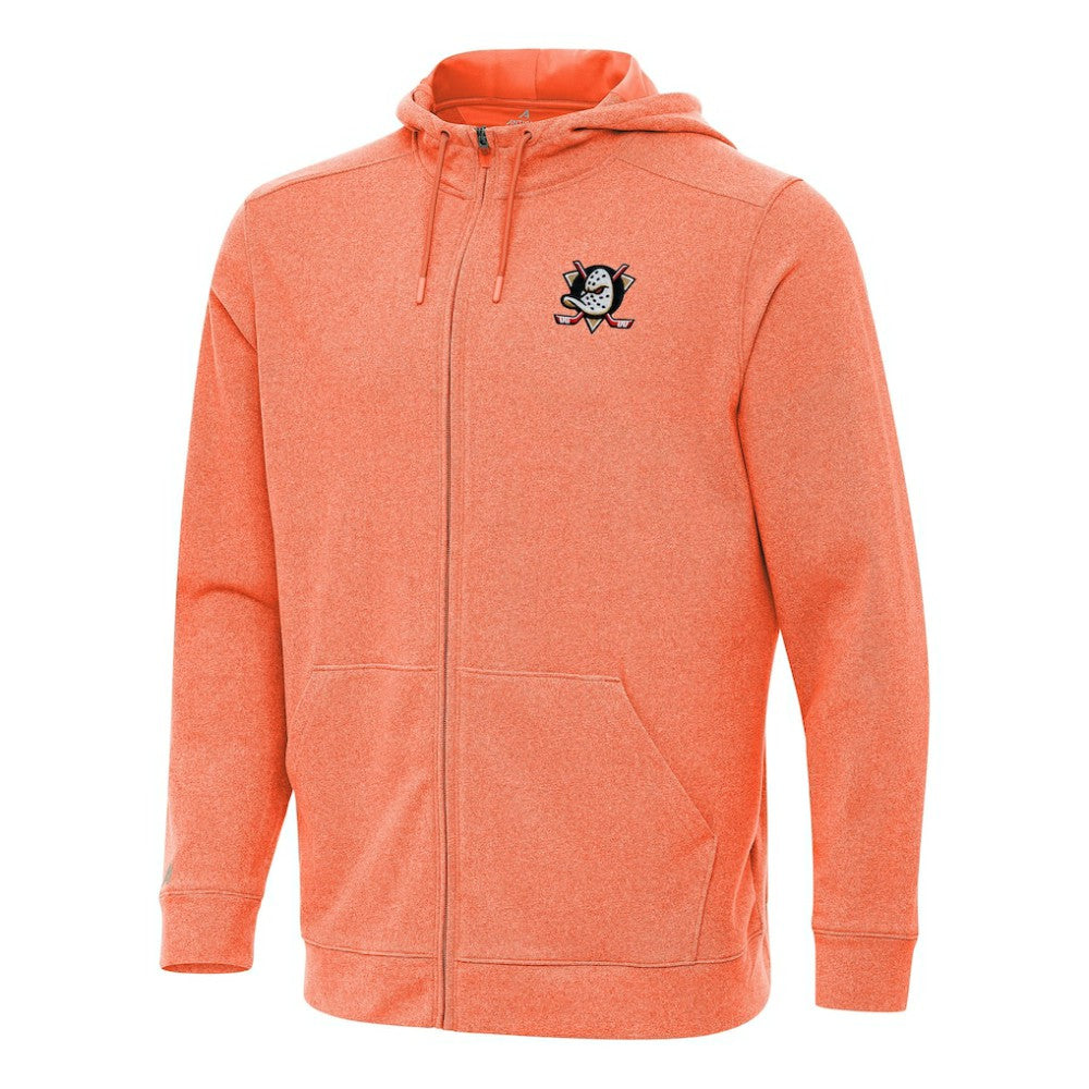 Anaheim Ducks - Antigua Effortless Full-Zip Hoodie Jacket Heather Orange