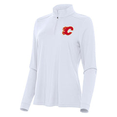 Calgary Flames - Antigua Women's Intent Quarter-Zip Top White