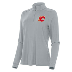 Calgary Flames - Antigua Women's Intent Quarter-Zip Top Gray