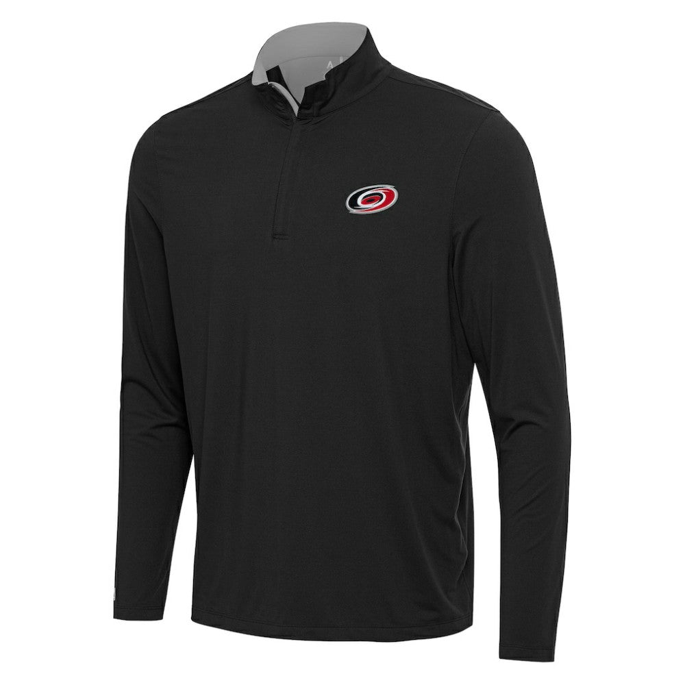 Carolina Hurricanes - Antigua Content Quarter-Zip Pullover Top Black/Gray