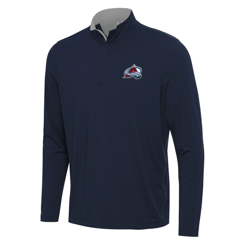 Colorado Avalanche - Antigua Content Quarter-Zip Pullover Top Navy/Gray