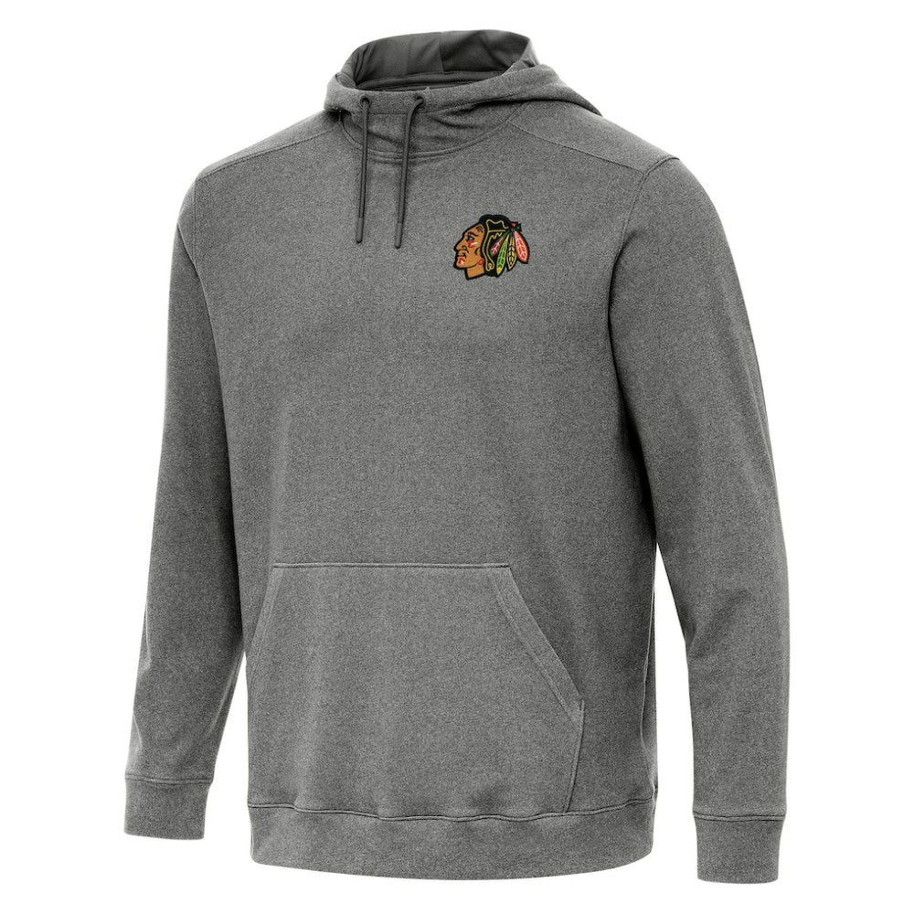 Chicago Blackhawks Antigua Cloud Pullover Hoodie Heather Black
