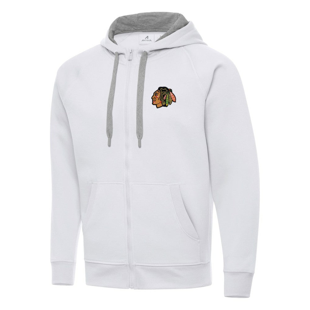 Chicago Blackhawks Antigua Big & Tall Victory Full-Zip Hoodie White
