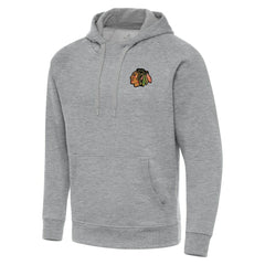 Chicago Blackhawks Antigua Big & Tall Victory Pullover Hoodie Heather Gray