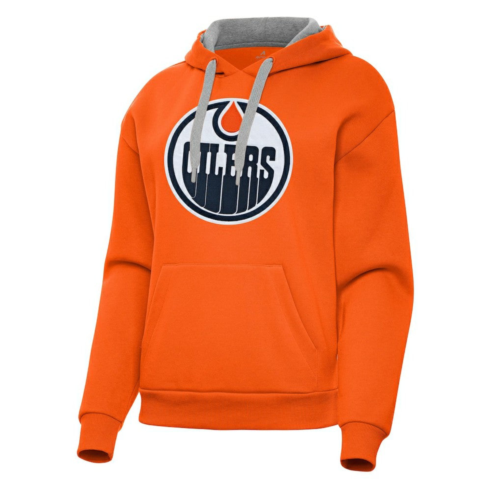 Edmonton Oilers - Antigua Women's Victory Pullover Hoodie Orange