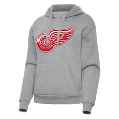 Detroit Red Wings - Antigua Women's Victory Pullover Hoodie Heather Gray