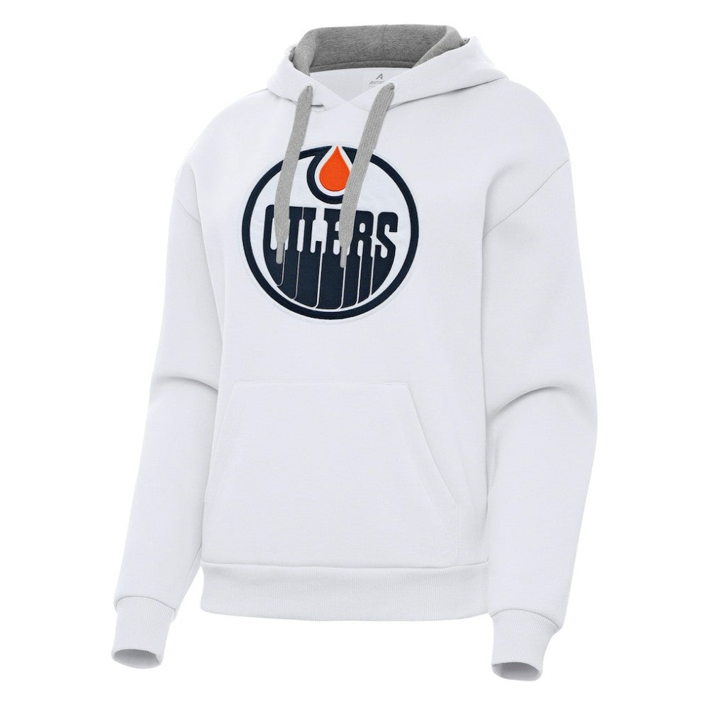 Edmonton Oilers - Antigua Women's Victory Pullover Hoodie White