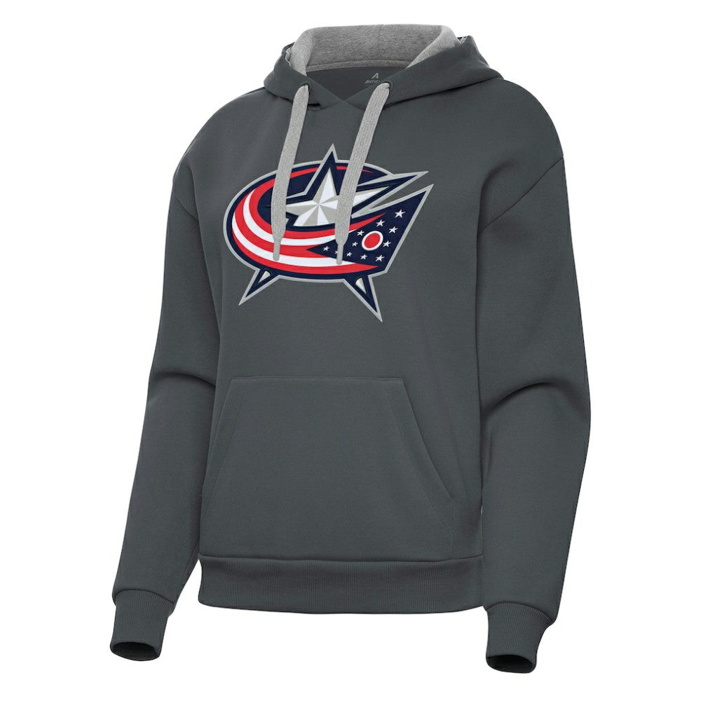 Columbus Blue Jackets - Antigua Women's Victory Pullover Hoodie Charcoal