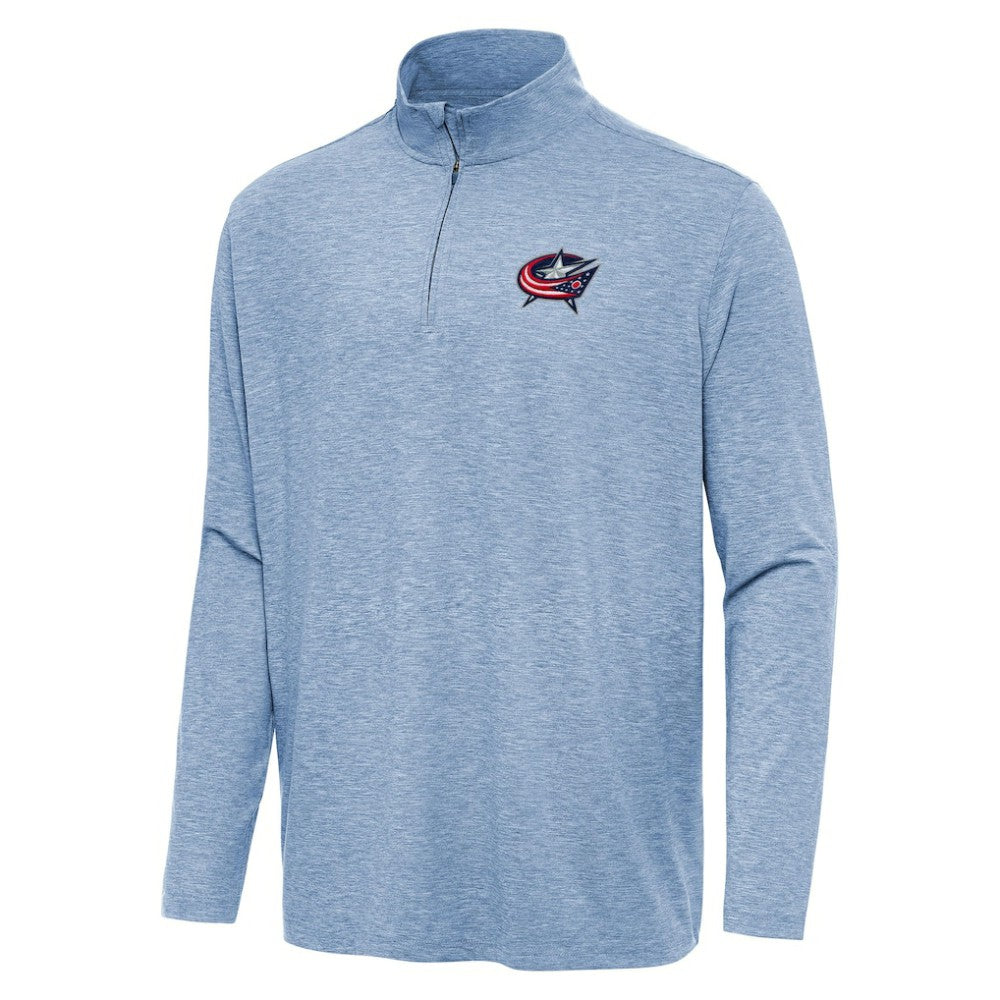 Columbus Blue Jackets - Antigua Hunk Quarter-Zip Top Heather Aqua