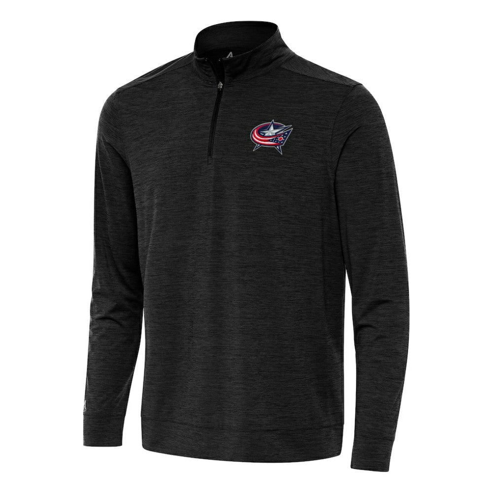 Columbus Blue Jackets - Antigua Bright Quarter-Zip Top Heather Black