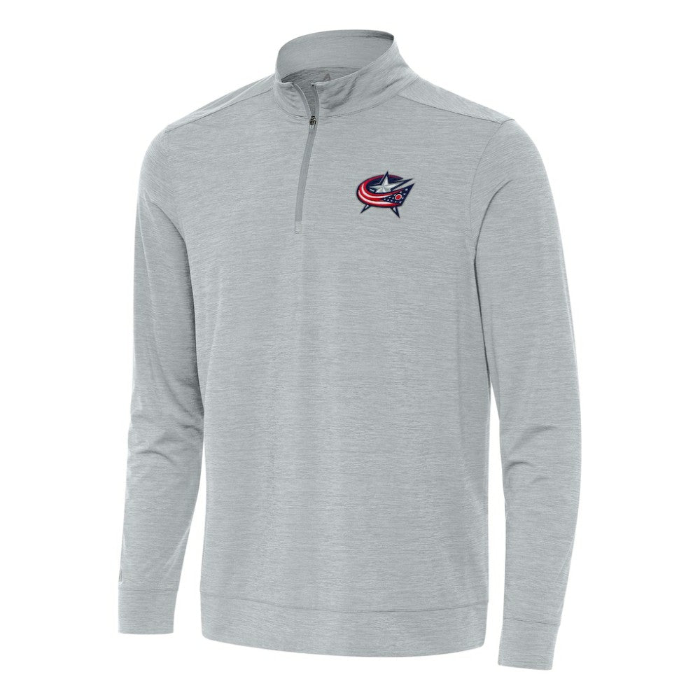 Columbus Blue Jackets - Antigua Bright Quarter-Zip Top Heather Gray