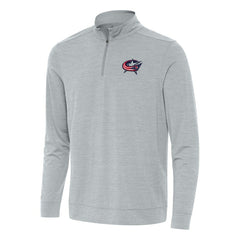 Columbus Blue Jackets - Antigua Bright Quarter-Zip Top Heather Gray