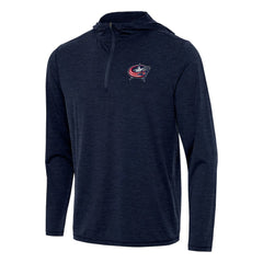 Columbus Blue Jackets - Antigua Tidy Quarter-Zip Hoodie Heather Navy
