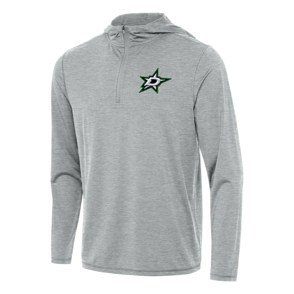 Dallas Stars - Antigua Tidy Quarter-Zip Hoodie Heather Gray