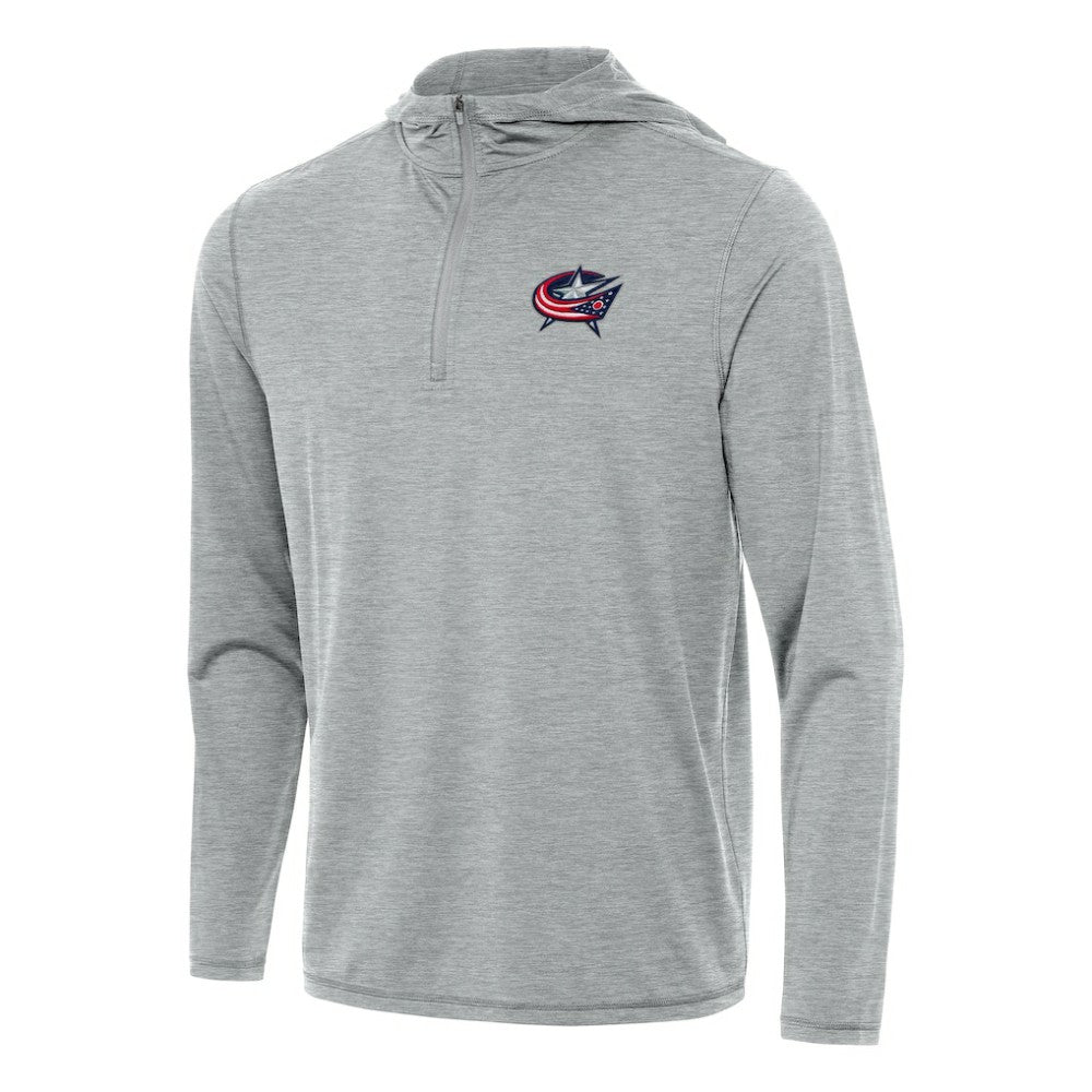 Columbus Blue Jackets - Antigua Tidy Quarter-Zip Hoodie Heather Gray