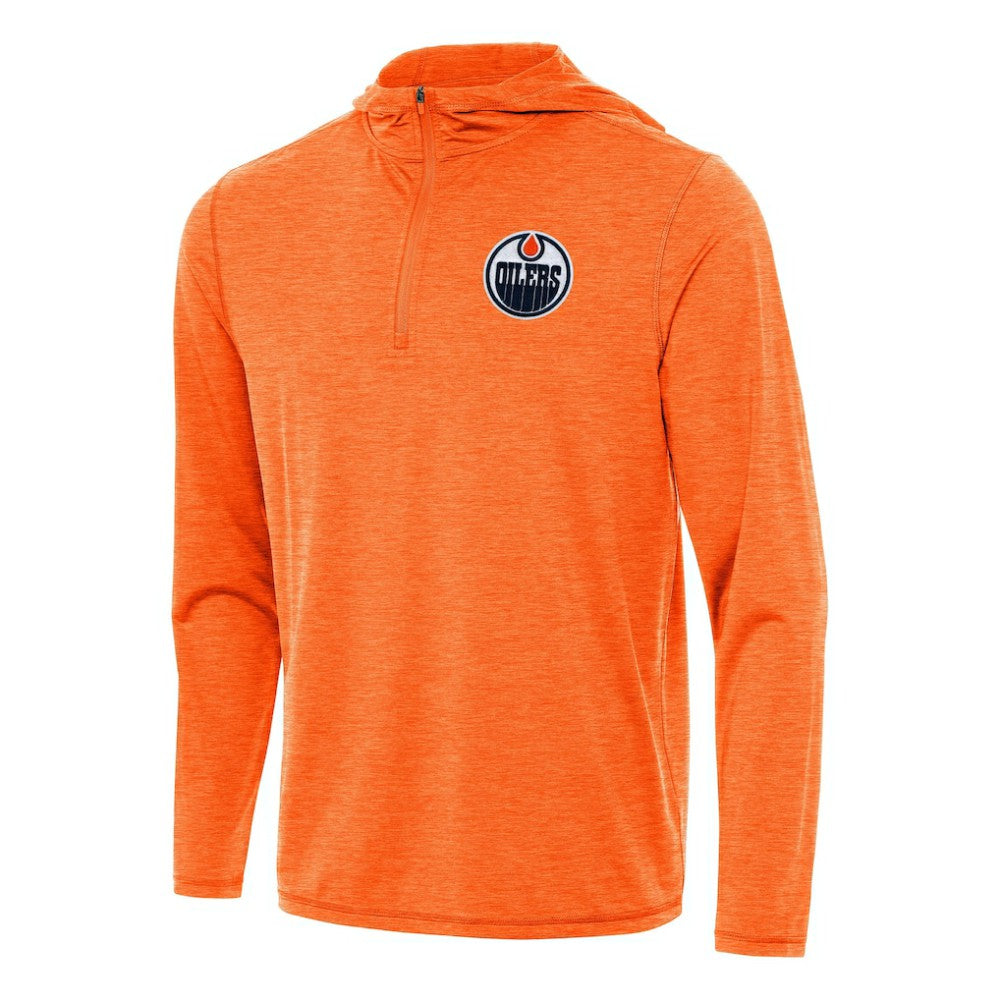 Edmonton Oilers - Antigua Tidy Quarter-Zip Hoodie Heather Orange