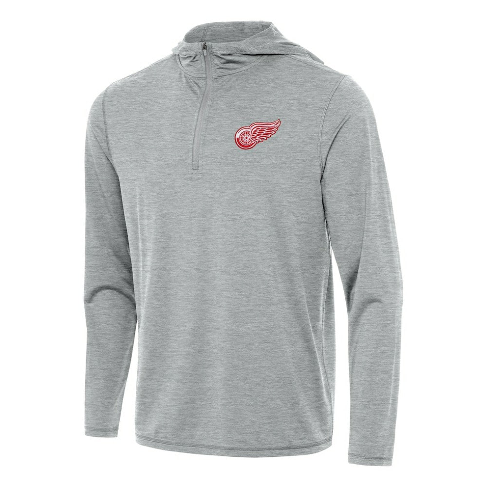 Detroit Red Wings - Antigua Tidy Quarter-Zip Hoodie Heather Gray