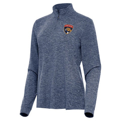 Florida Panthers - Antigua Women's Mentor Quarter-Zip Mock Long Sleeve Top Heather Navy