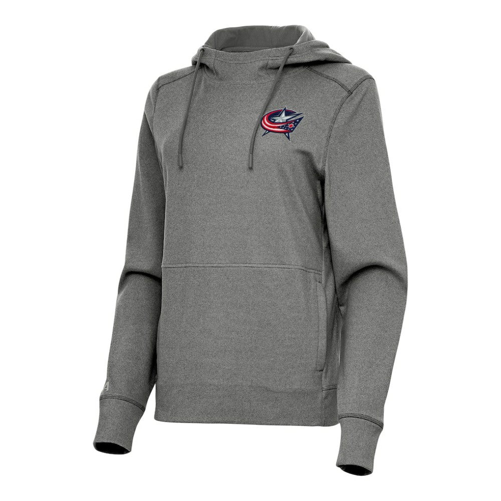 Columbus Blue Jackets - Antigua Women's Justice Pullover Hoodie Heather Black