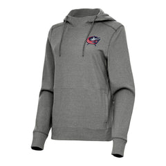 Columbus Blue Jackets - Antigua Women's Justice Pullover Hoodie Heather Black