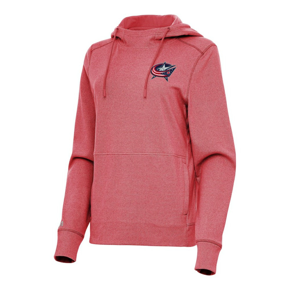 Columbus Blue Jackets - Antigua Women's Justice Pullover Hoodie Heather Red
