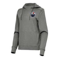 Edmonton Oilers - Antigua Women's Justice Pullover Hoodie Heather Black