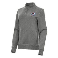 Colorado Avalanche - Antigua Women's Crush Quarter-Zip Fleece Sweatshirt Heather Black