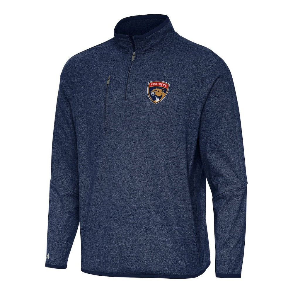 Florida Panthers - Antigua Certain Quarter-Zip Tri-Blend Sweatshirt Heather Navy