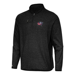Columbus Blue Jackets - Antigua Certain Quarter-Zip Tri-Blend Sweatshirt Heather Black