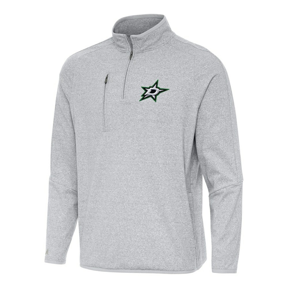 Dallas Stars - Antigua Certain Quarter-Zip Tri-Blend Sweatshirt Heather Gray