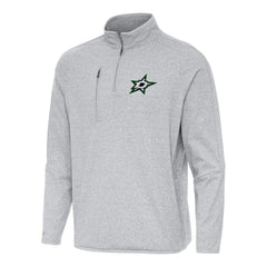 Dallas Stars - Antigua Certain Quarter-Zip Tri-Blend Sweatshirt Heather Gray