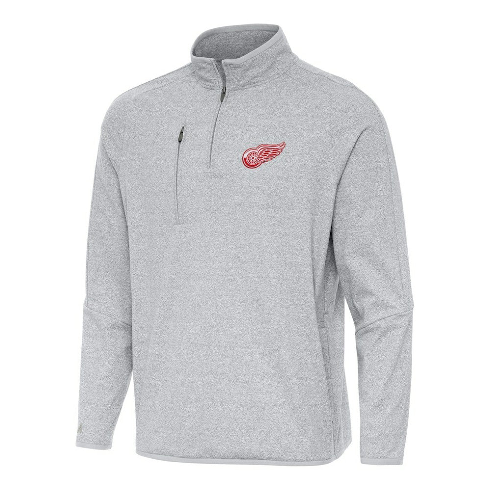 Detroit Red Wings - Antigua Certain Quarter-Zip Tri-Blend Sweatshirt Heather Gray