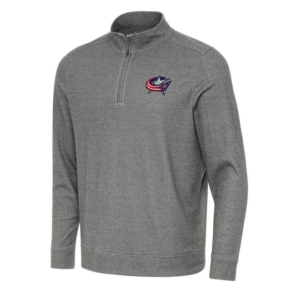 Columbus Blue Jackets - Antigua Subtle Quarter-Zip Sweatshirt Heather Black