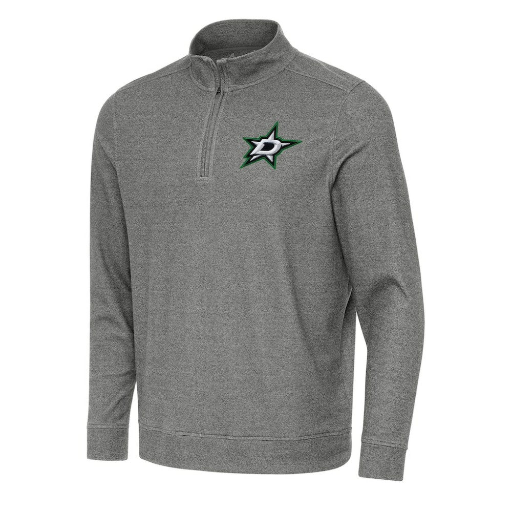 Dallas Stars - Antigua Subtle Quarter-Zip Sweatshirt Heather Black