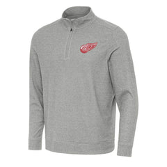 Detroit Red Wings - Antigua Subtle Quarter-Zip Sweatshirt Heather Gray