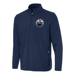 Edmonton Oilers - Antigua Perilous Quarter-Zip Sweatshirt Navy