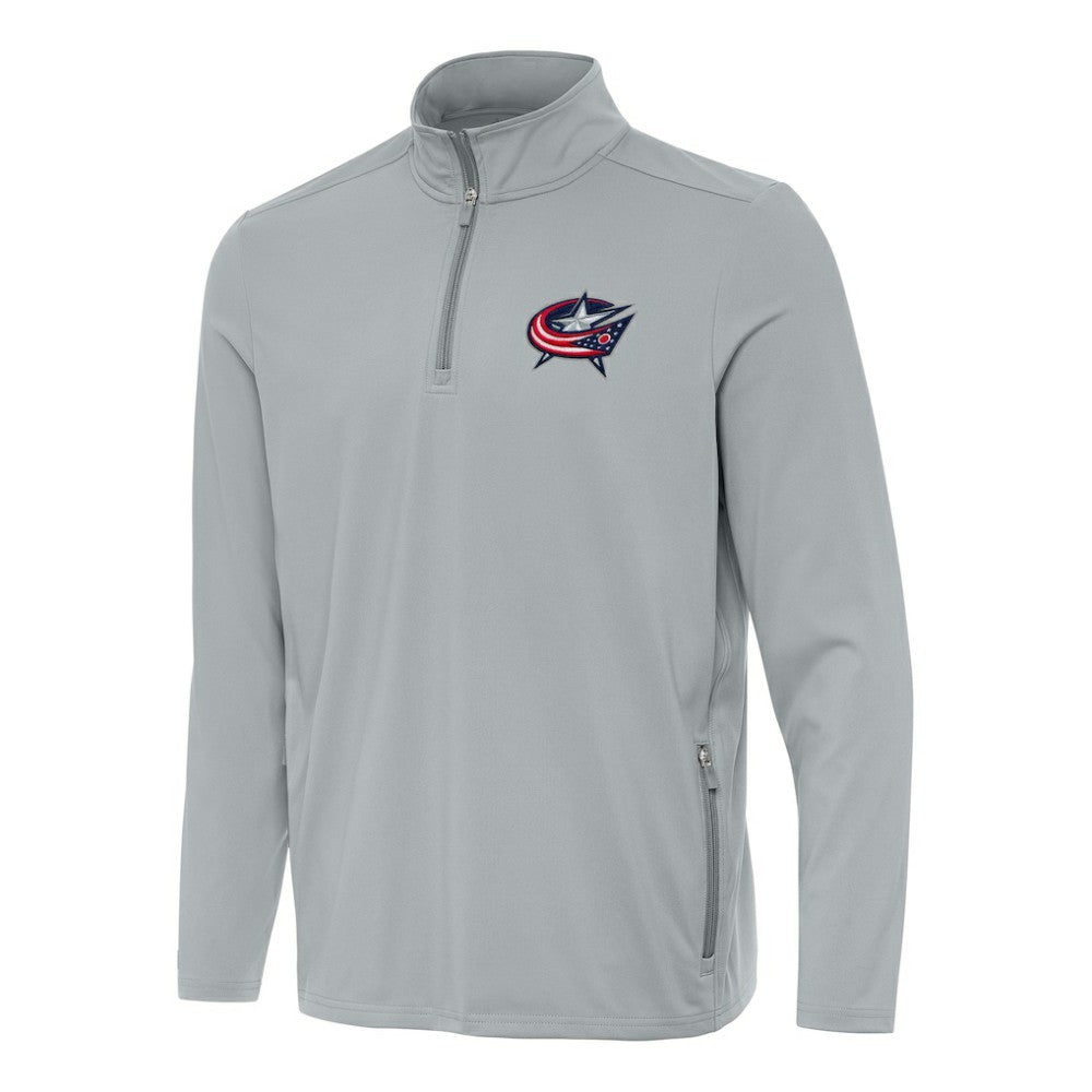 Columbus Blue Jackets - Antigua Perilous Quarter-Zip Sweatshirt Gray