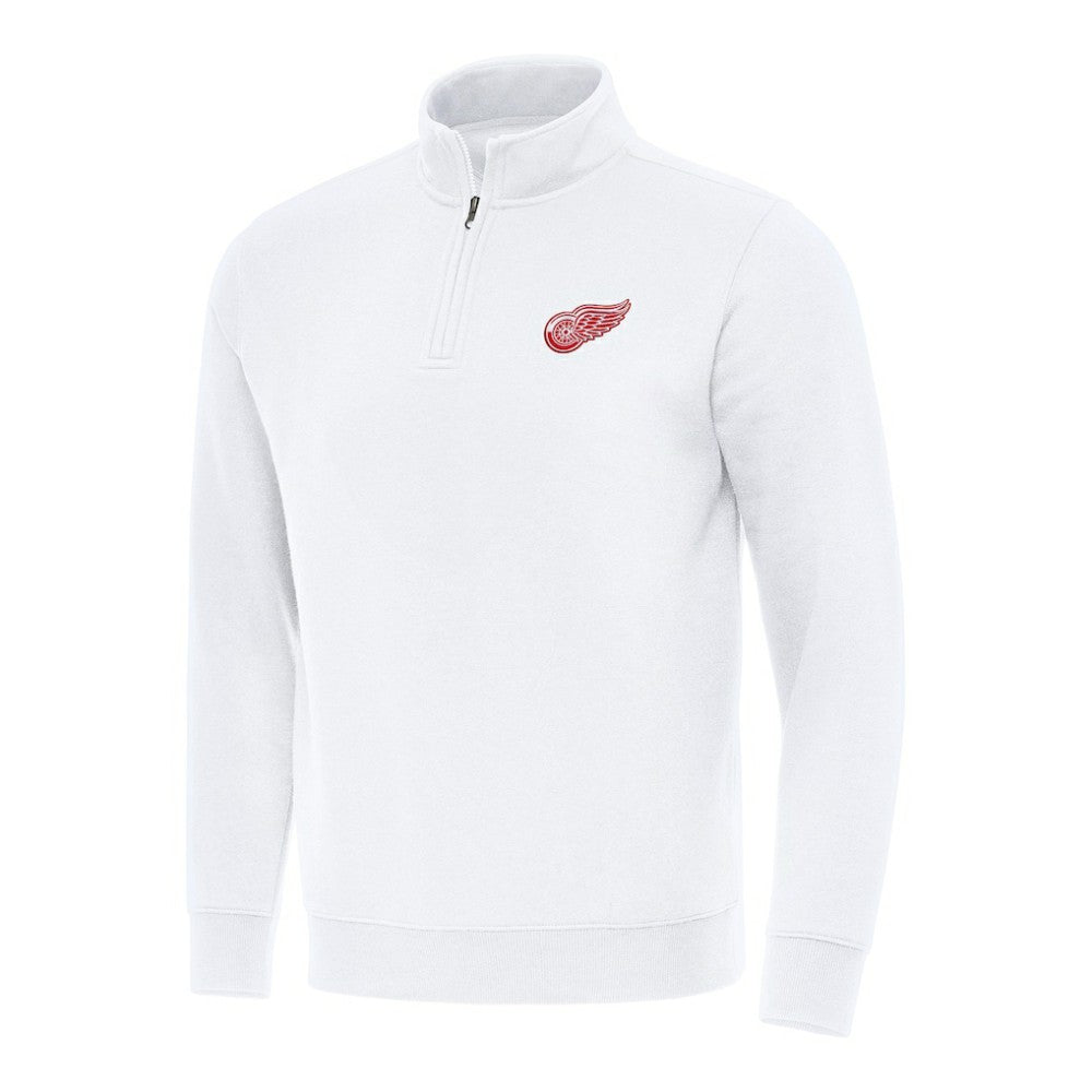 Detroit Red Wings - Antigua Victory Quarter-Zip Mock Sweatshirt White