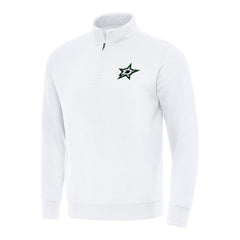 Dallas Stars - Antigua Victory Quarter-Zip Mock Sweatshirt White