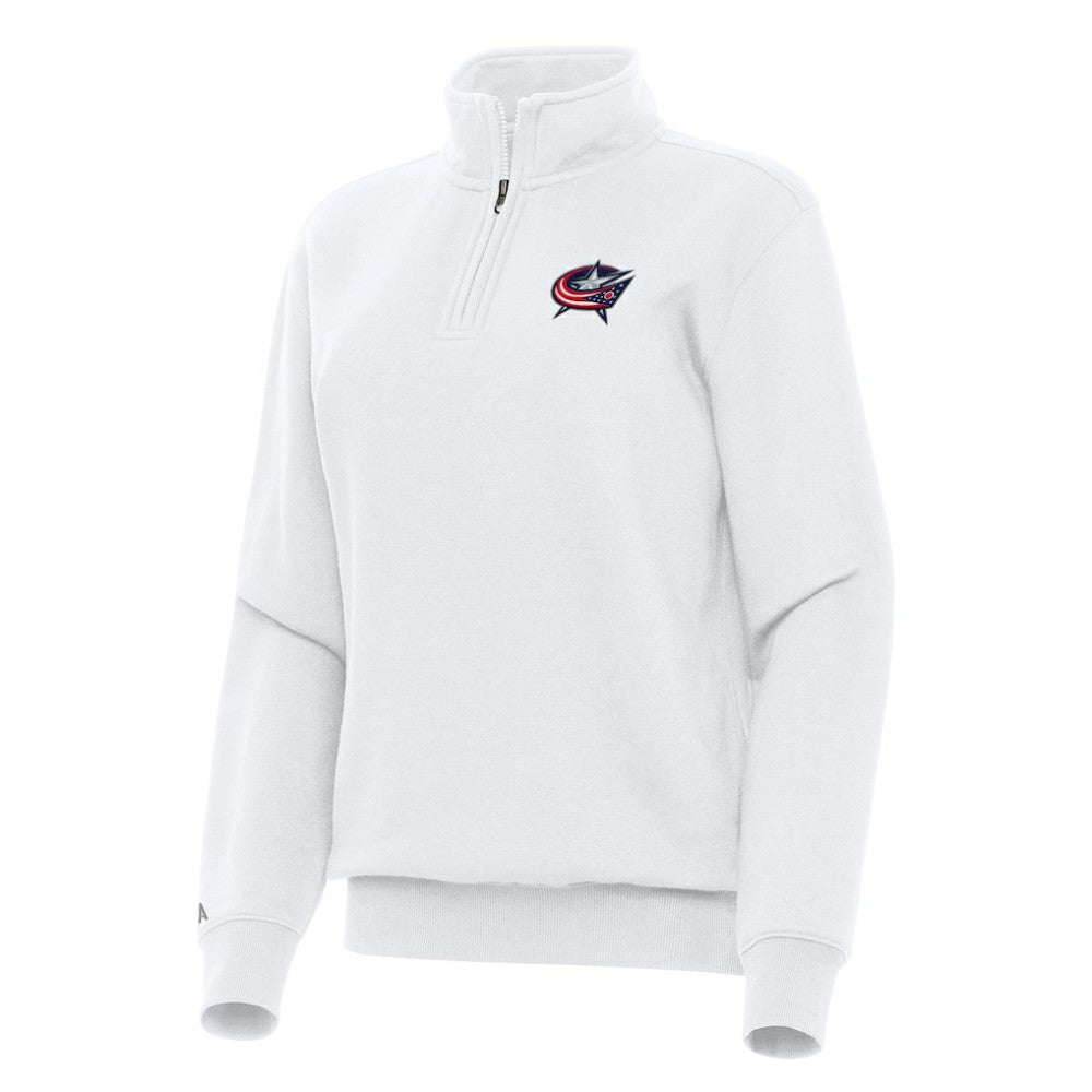 Columbus Blue Jackets - Antigua Women's Victory Quarter-Zip Sweatshirt White