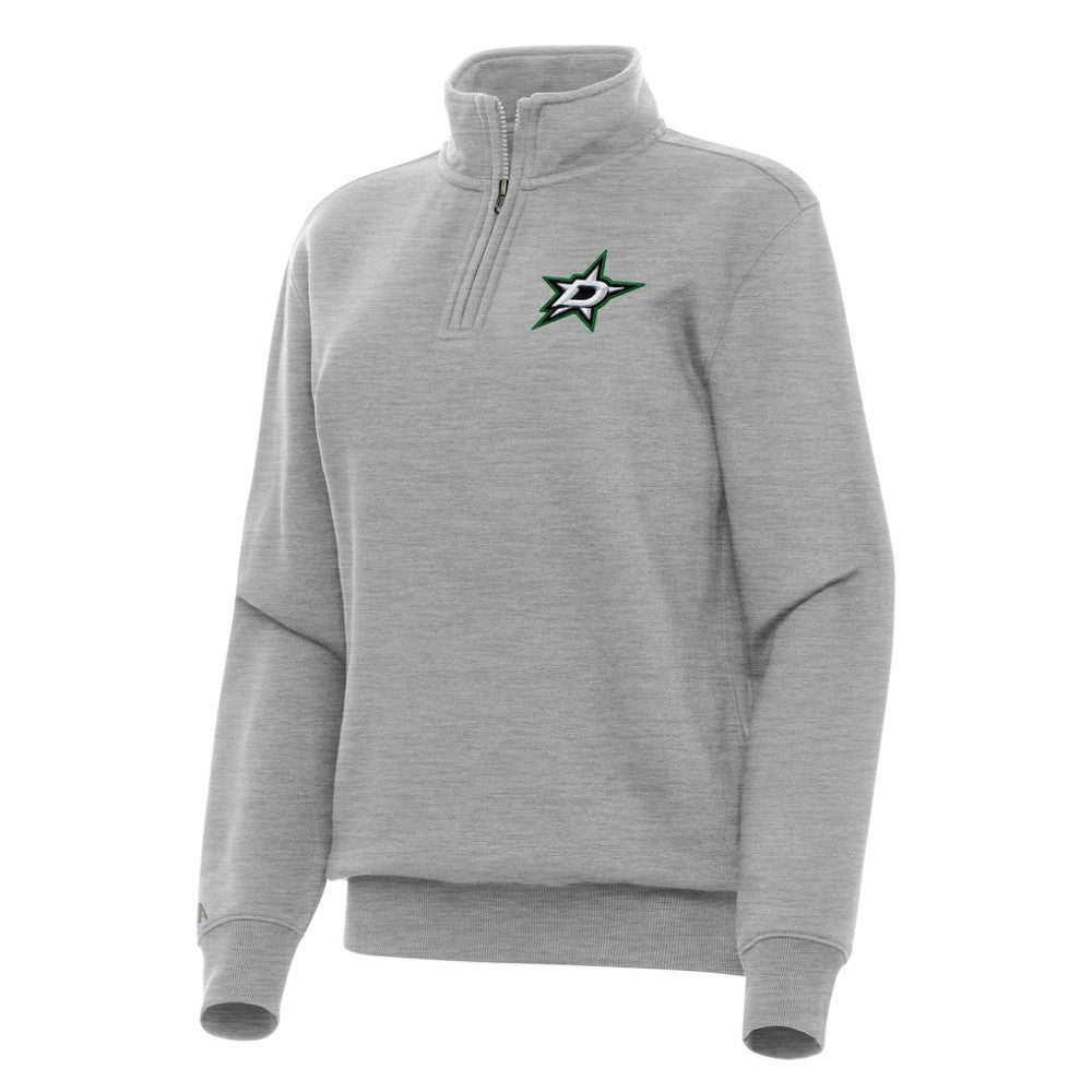 Dallas Stars - Antigua Women's Victory Quarter-Zip Sweatshirt Heather Gray