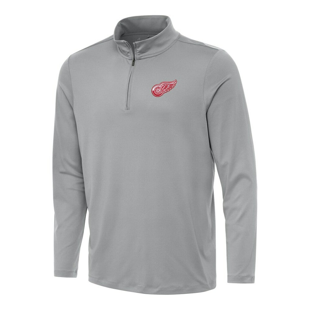 Detroit Red Wings - Antigua Reprocess Quarter-Zip Top Gray