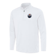 Edmonton Oilers - Antigua Reprocess Quarter-Zip Top White